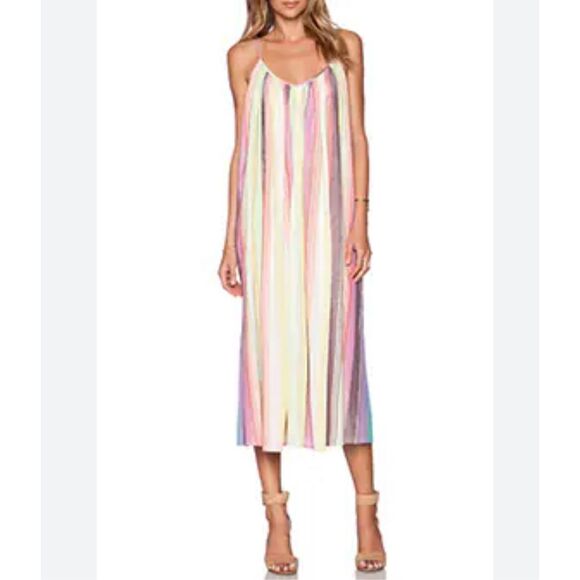 Mara Hoffman rainbow striped long sundress with pockets size medium - Picture 2 of 13